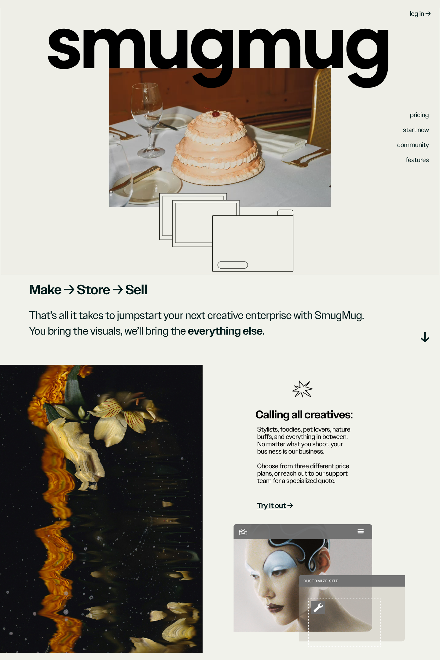 Website Design Example: Cream