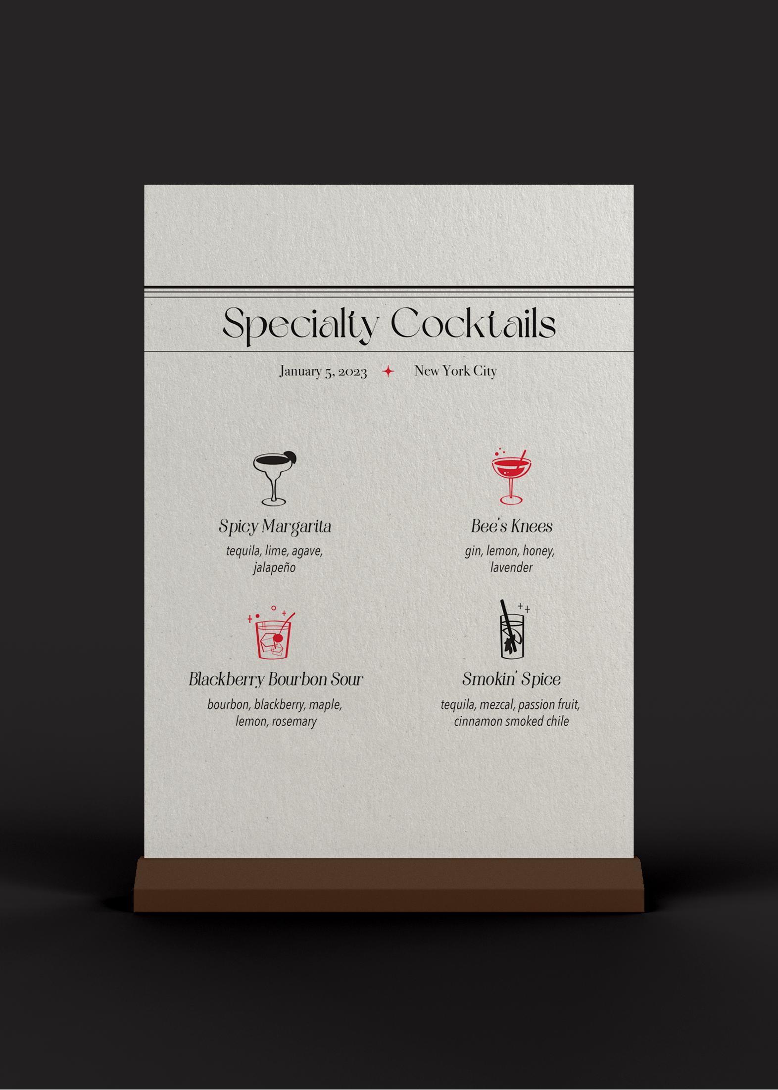 Cocktail Menu Mockup